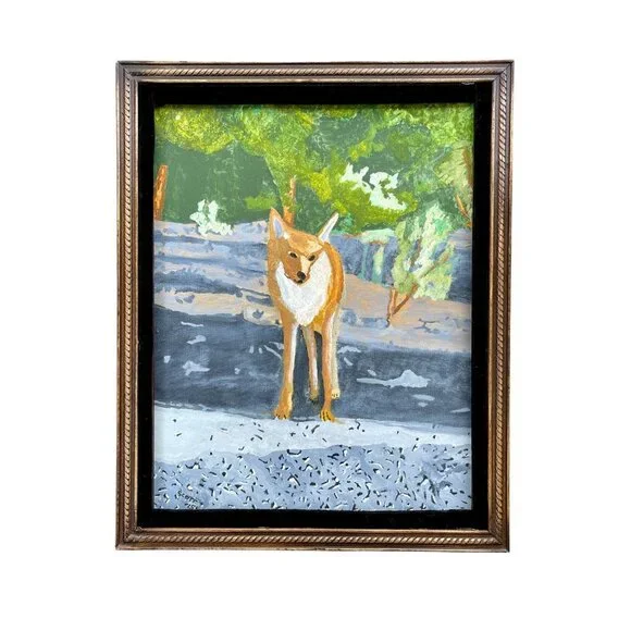 Framed Original Oil Painting on Canvas - Fox in Santa Fe New Mexico - Picture 12 of 15
